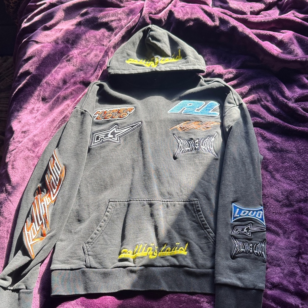 Rolling Loud Dirtbike Graphics Gray Hoodie
